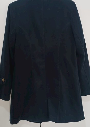 Düğmeli lacivert Kadın Kaban - Görsel 2