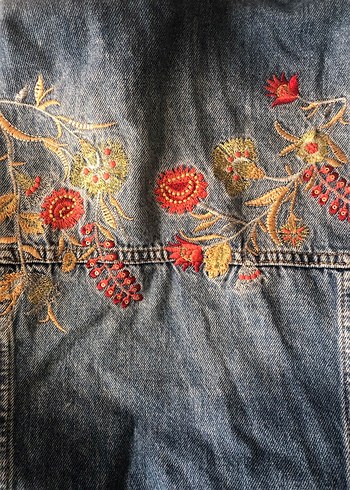 Diğer Düğmeli Mavi Kadın Denim Ceket