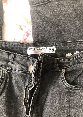 s Beden Gri Kadın Kot Pantolon, Sokak Stili, Tokalı