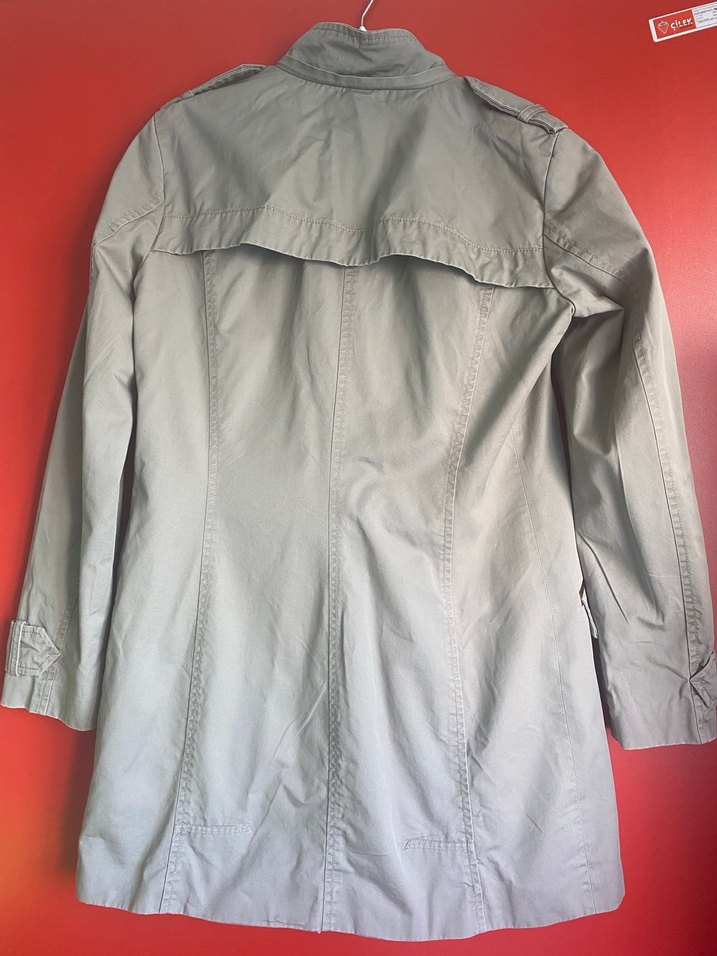 Kadın Bej Midi Düğmeli Trençkot - Görsel 2