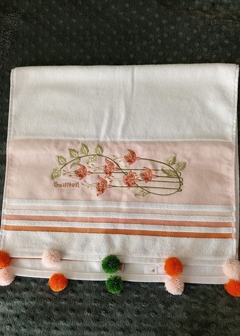 Nakışlı Bohem Beyaz Havlu - Görsel 2