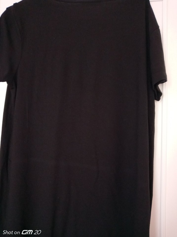 Kadın Siyah Mini Tişört Payetli Desenli - Görsel 4