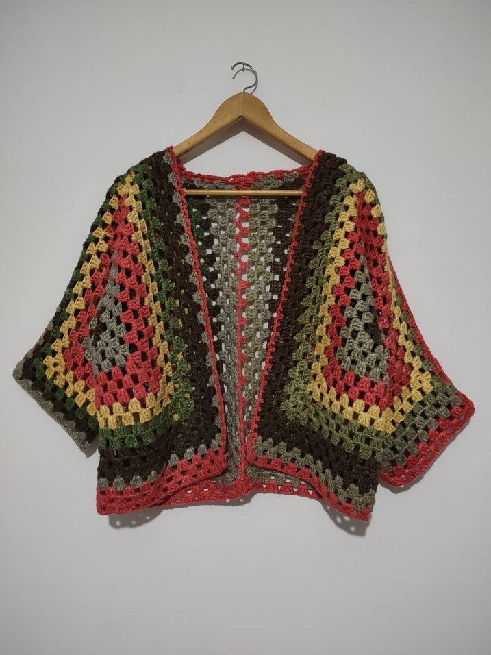 bohem Desenli Örgü Kadın Hırka el emeği - Görsel 5