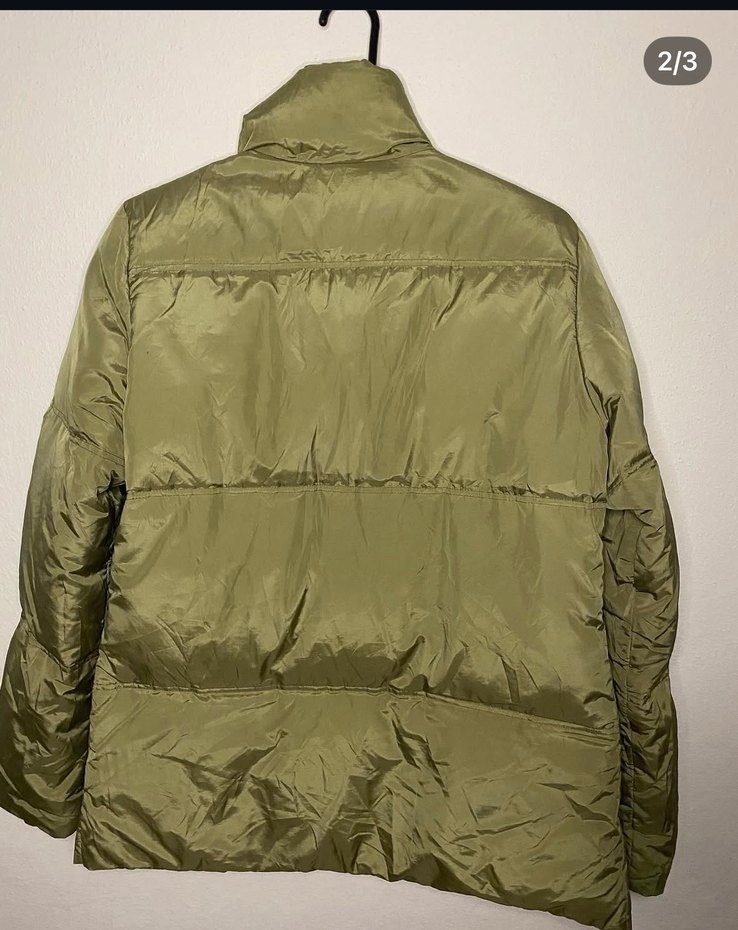 Kadın Yeşil Fermuarlı Sokak Stili Mont - Görsel 3