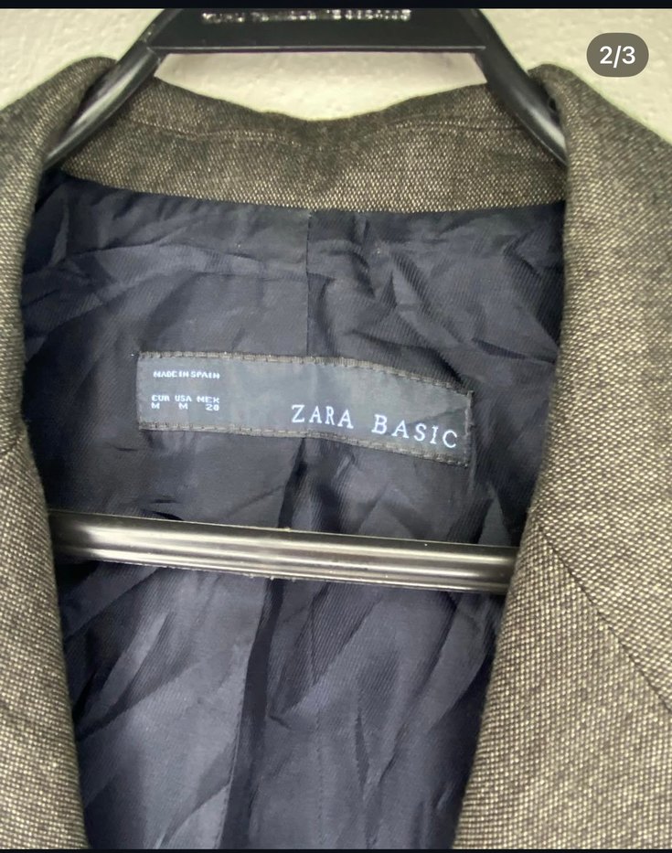 Gri Düğmeli Kadın Keten Blazer Ceket - Görsel 2