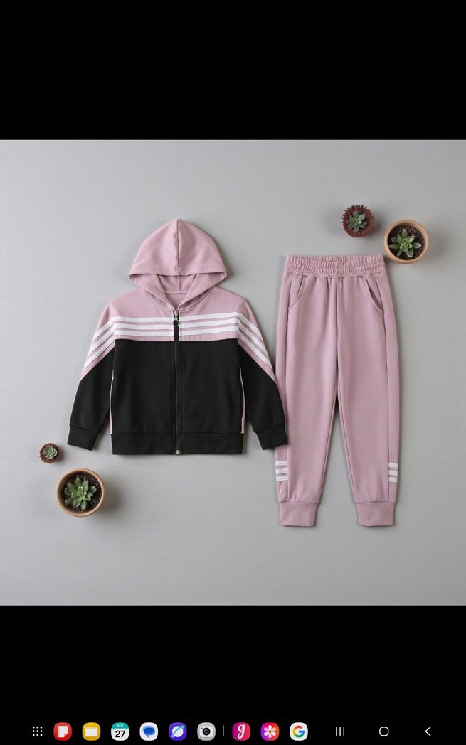 Kız Çocuk Kapüşonlu Fermuarlı Eşofman Takımı 13-14 yaş - Görsel 2