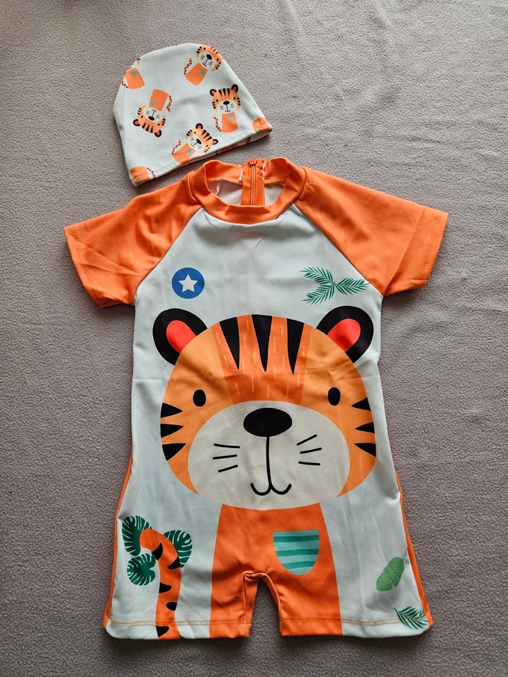 Kaplan Baskılı Erkek Çocuk Mayo ve Şapka 4-5 yaş - Görsel 3