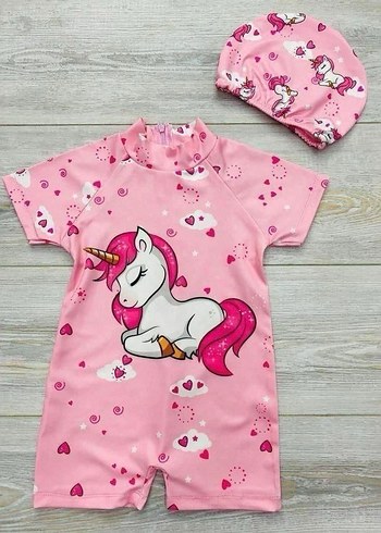 Unicorn desenli mayo ve bone 3-4 yaş