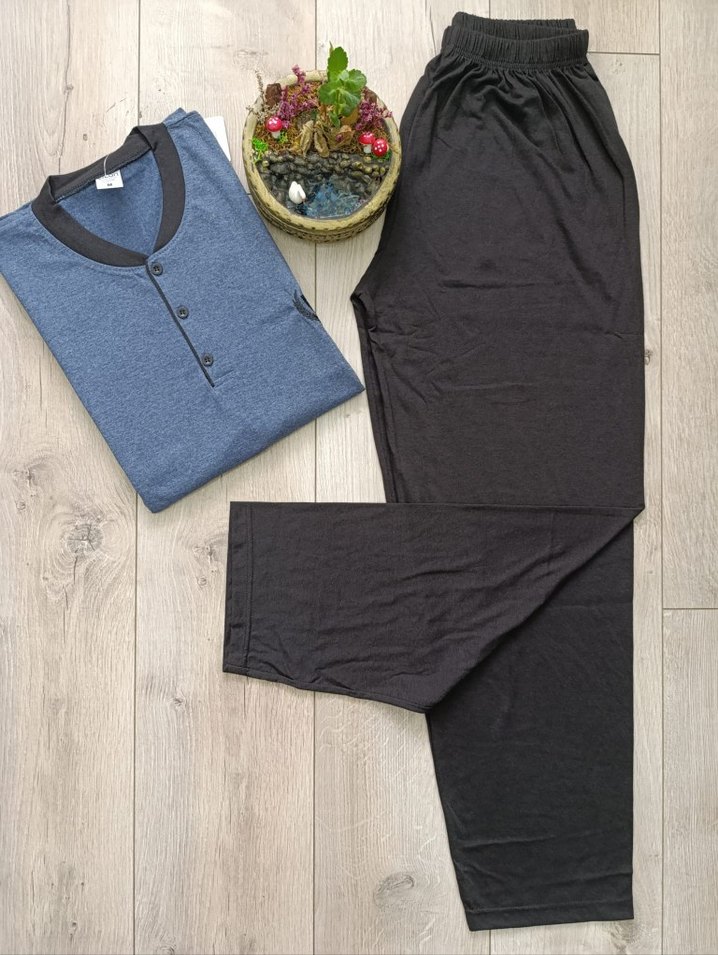 Uzun Kollu Erkek Pijama Takımı - Görsel 2