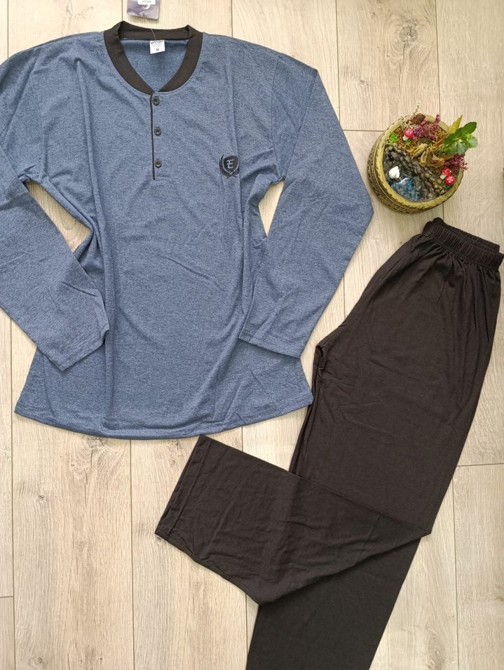 Uzun Kollu Erkek Pijama Takımı - Görsel 3