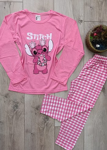 12-13 Yaş Beden Kız Çocuk Uzun Kol Pijama Takımı