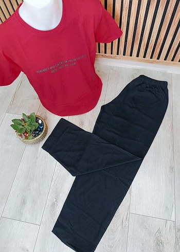 Erkek Kırmızı Baskılı Kısa Kollu Pijama Takımı - Görsel 2