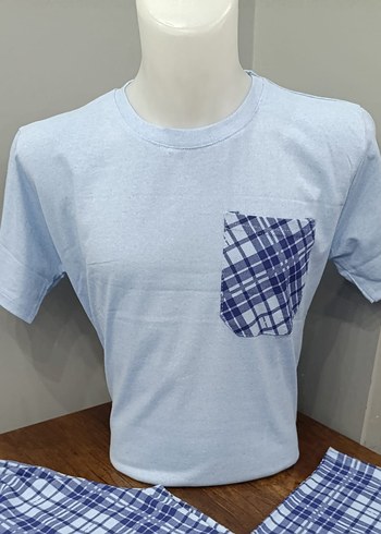 Erkek Mavi Kısa Kollu Pijama Takımı - Görsel 3