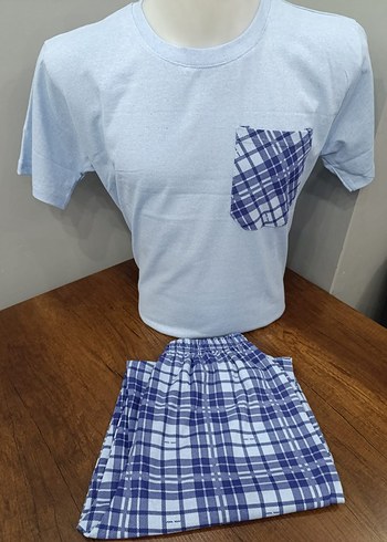 Erkek Mavi Kısa Kollu Pijama Takımı - Görsel 4