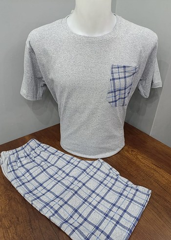 Cepli Kareli Erkek Kısa Kollu Pijama Takımı - Görsel 2