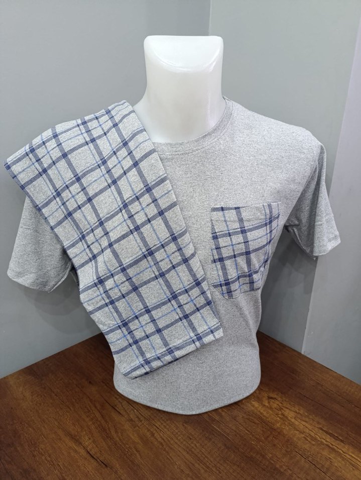 Gri Kareli Erkek Pijama Takımı - Görsel 2