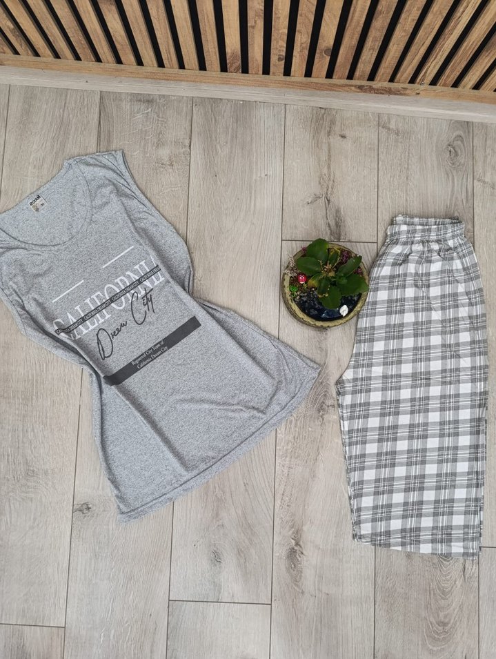 Erkek Kolsuz Şortlu Pijama Takımı - Görsel 4