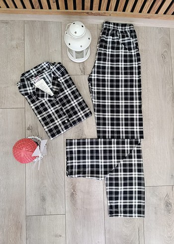 Diğer Kadın Ekose Desen Uzun Kollu Pijama Takımı