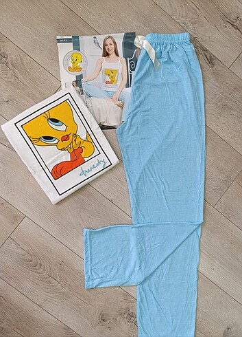 m Beden mavi Renk İp Askılı Pijama Takımı