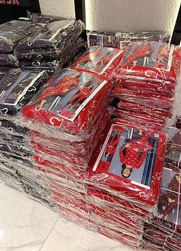 m Beden kırmızı Renk Bayan Uzun Kollu Pijama Takımı