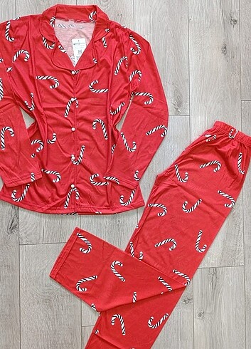 Diğer UZUN Kol Önden Düğmeli Pijama Takımı