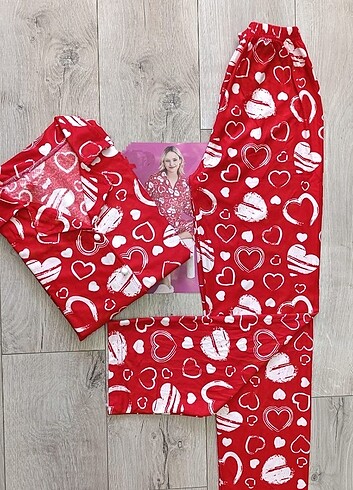 Diğer Uzun Kol Önden Düğmeli Pijama Takımı 