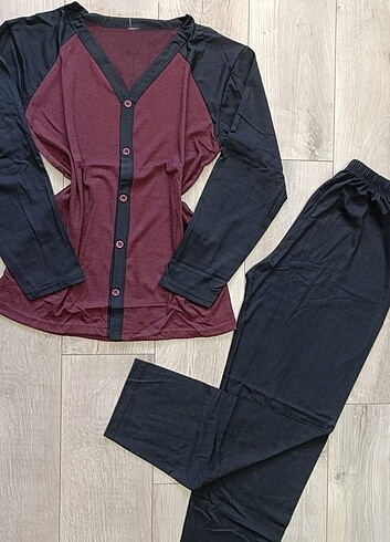 Erkek Uzun Kol Önden Düğmeli Pijama Takımı - Görsel 2