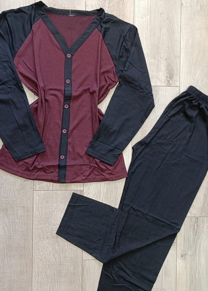 Erkek Uzun Kol Önden Düğmeli Pijama Takımı - Görsel 3