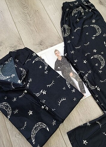Diğer Bayan Uzun Kol Önden Düğmeli Pijama Takımı