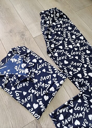 Bayan Uzun Kol Süet Pijama Takımı