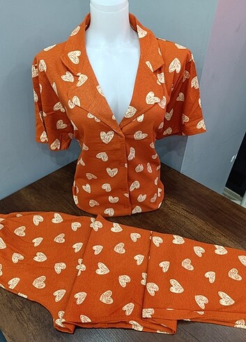 Diğer Battal Kısa Kol Önden Düğmeli PiJaMa TaKıMı
