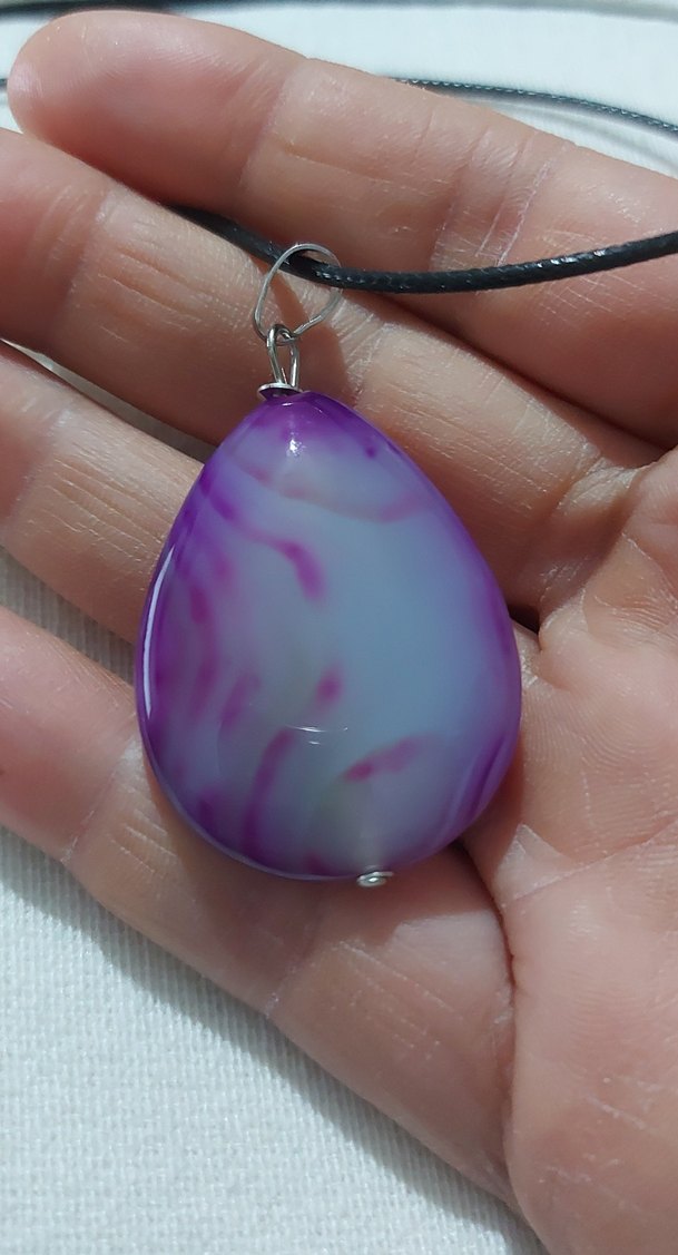 Mor Boncuklu Midi Kolye - Görsel 3