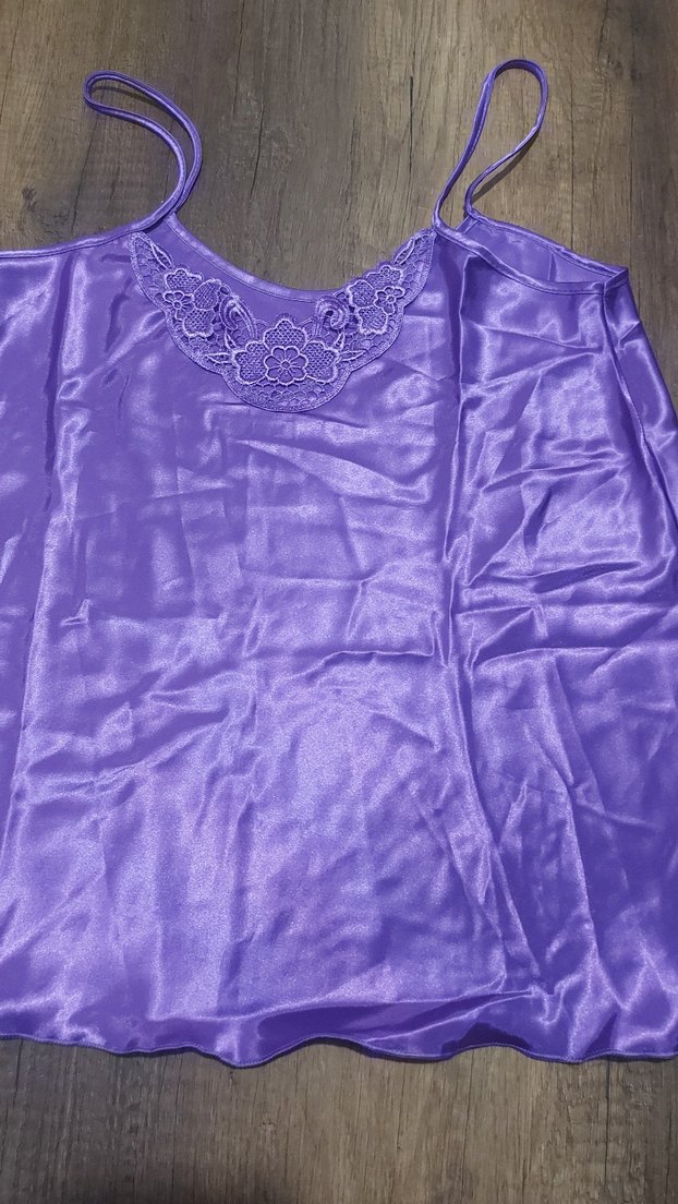 Mor saten kadın gecelik... - Görsel 2
