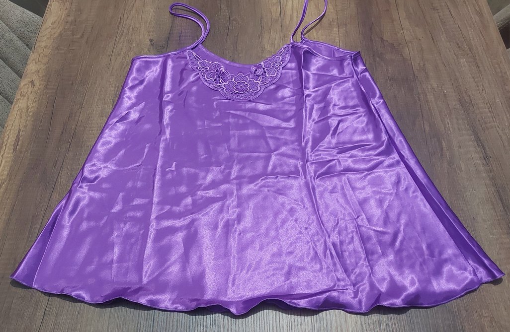 Mor saten kadın gecelik... - Görsel 3