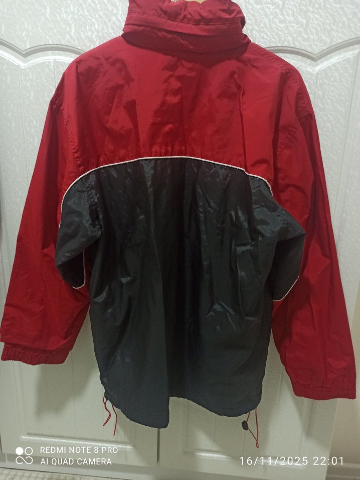 Kırmızı Siyah Fermuarlı Erkek Rüzgarlık - Görsel 3