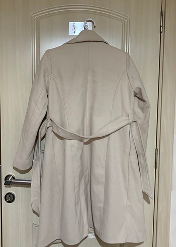 Düğmeli Bej Midi Kadın Kaban - Görsel 4