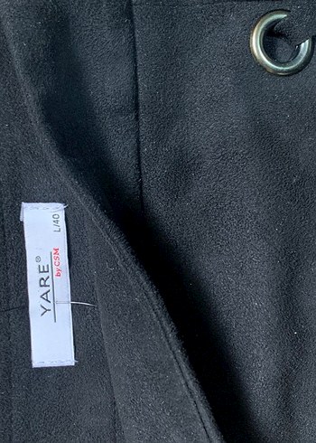 Siyah Süet Tokalı Gotik Mini Etek - Görsel 3