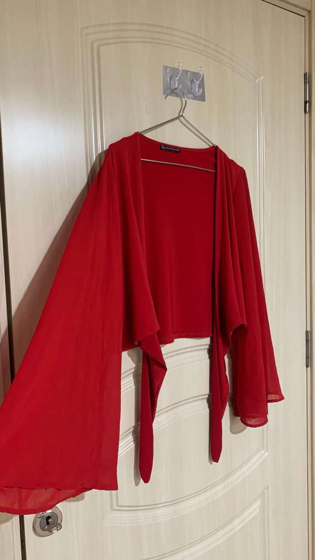 Kırmızı Uzun Kollu bluz - Görsel 2