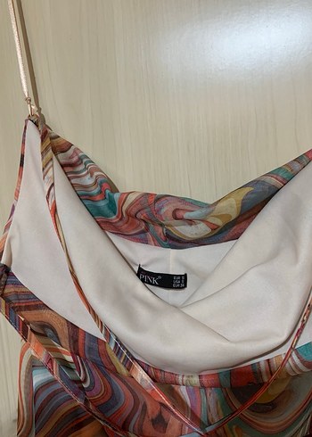 Bohem Çok Renkli Askılı Uzun Elbise - Görsel 4