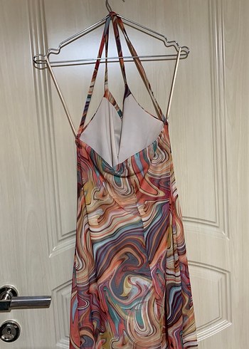 Bohem Çok Renkli Askılı Uzun Elbise - Görsel 3