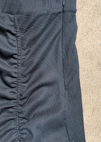 Drapeli Siyah Uzun Kadın Etek - Görsel 2