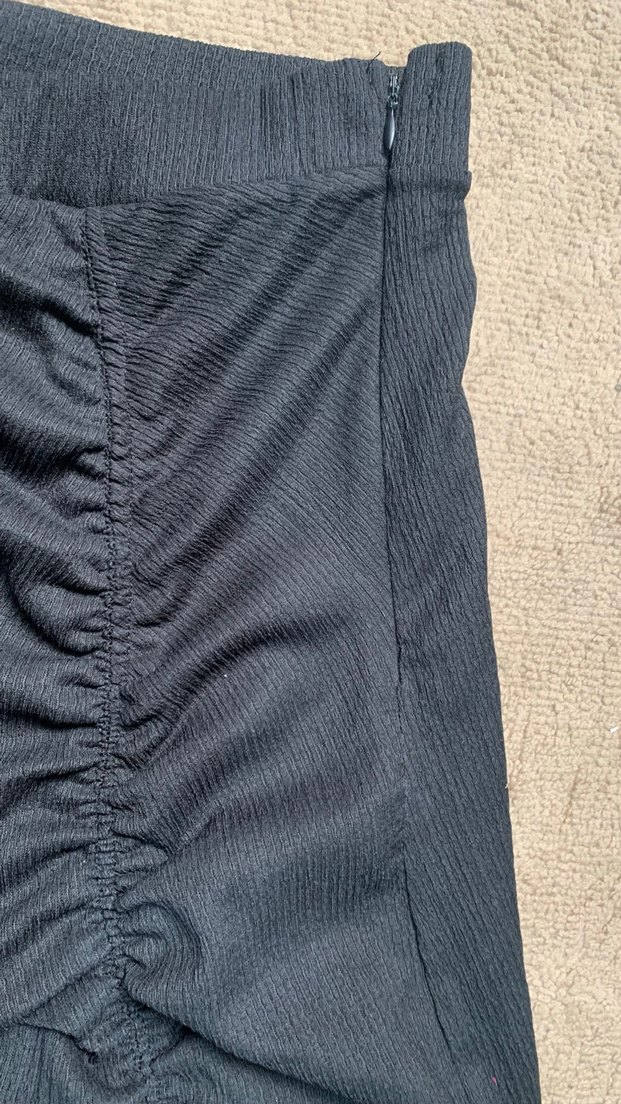 Drapeli Siyah Uzun Kadın Etek - Görsel 2