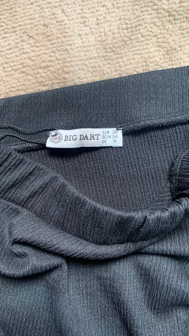 Drapeli Siyah Uzun Kadın Etek - Görsel 3