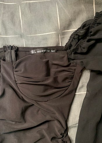 Siyah Drapeli Gotik V Yaka Uzun Abiye - Görsel 4