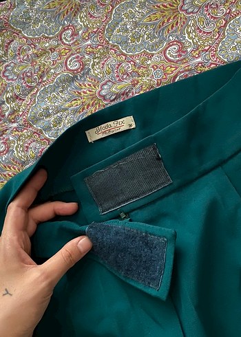 Kadın Yeşil Midi Kumaş Pantolon - Görsel 3