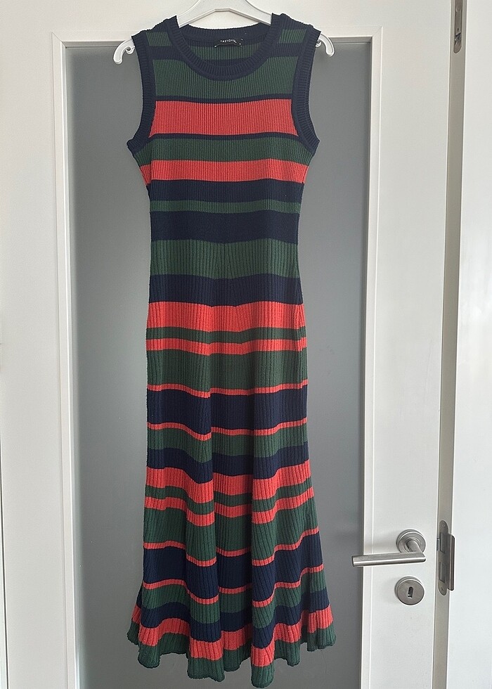 Milla çizgili triko elbise - Görsel 2