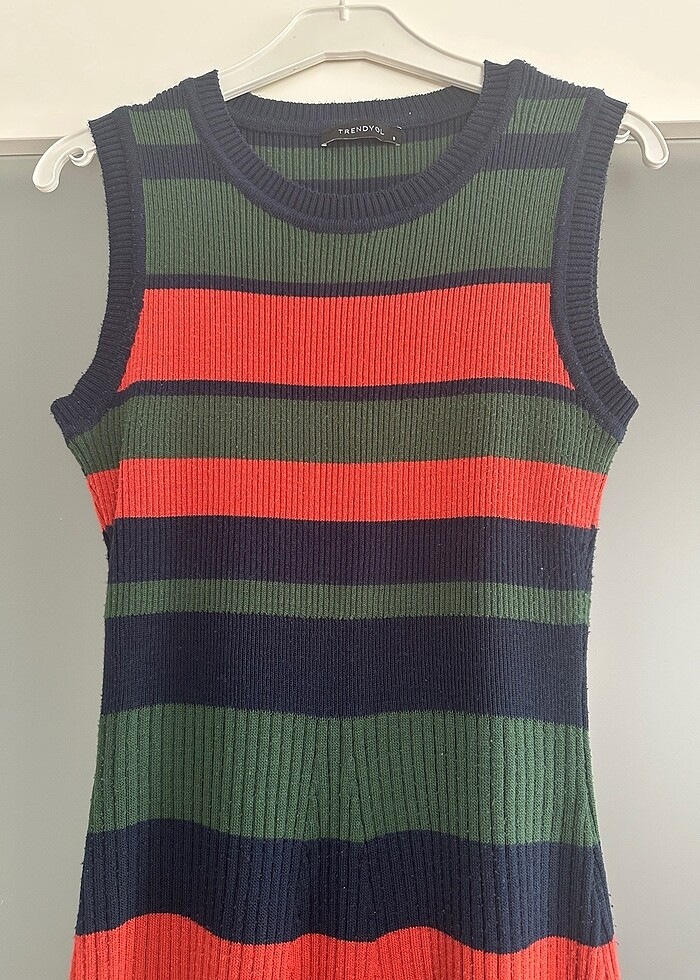Milla çizgili triko elbise - Görsel 5