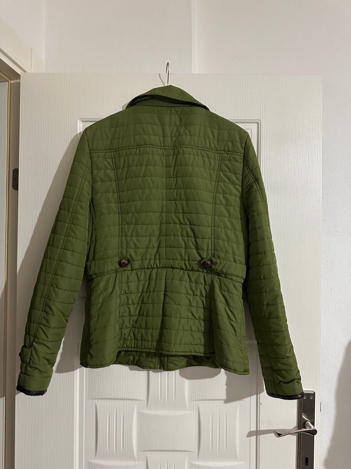 Yeşil Fermuarlı  Midi Ceket - Görsel 2