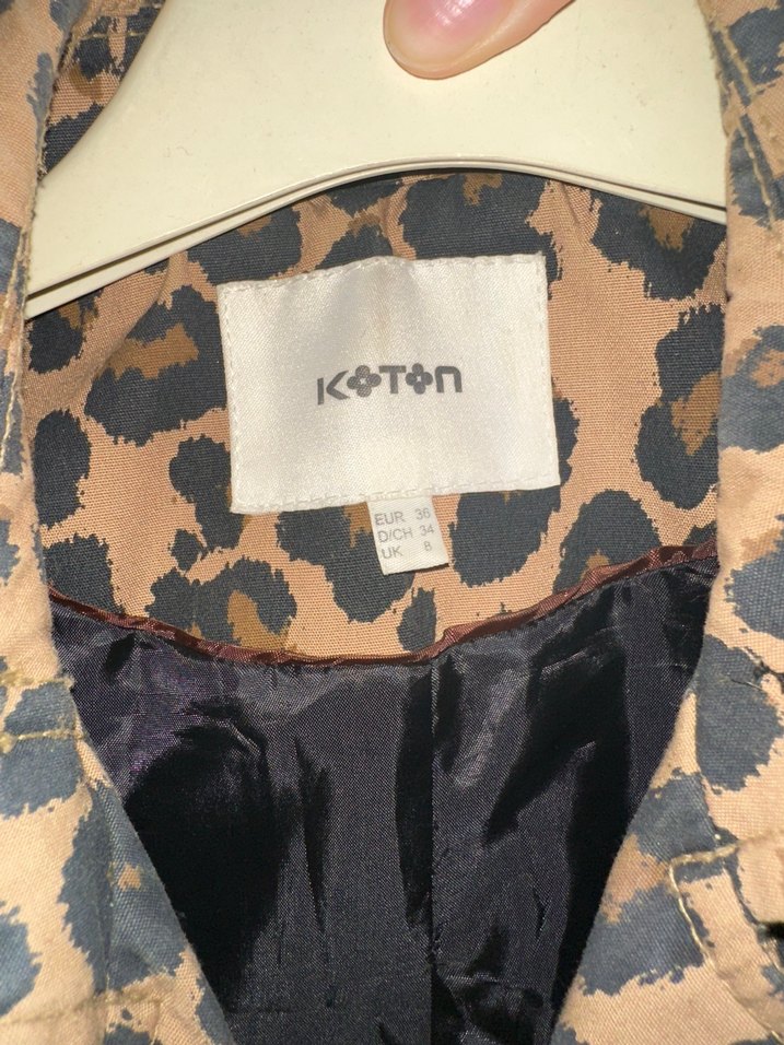 Leopar Desenli Kadın Süet Kemerli Midi Ceket - Görsel 3