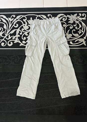 H&M Kadın Gri Kargo Rahat Pantolon